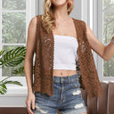 ADORA Crochet Vest With Scallop Hem