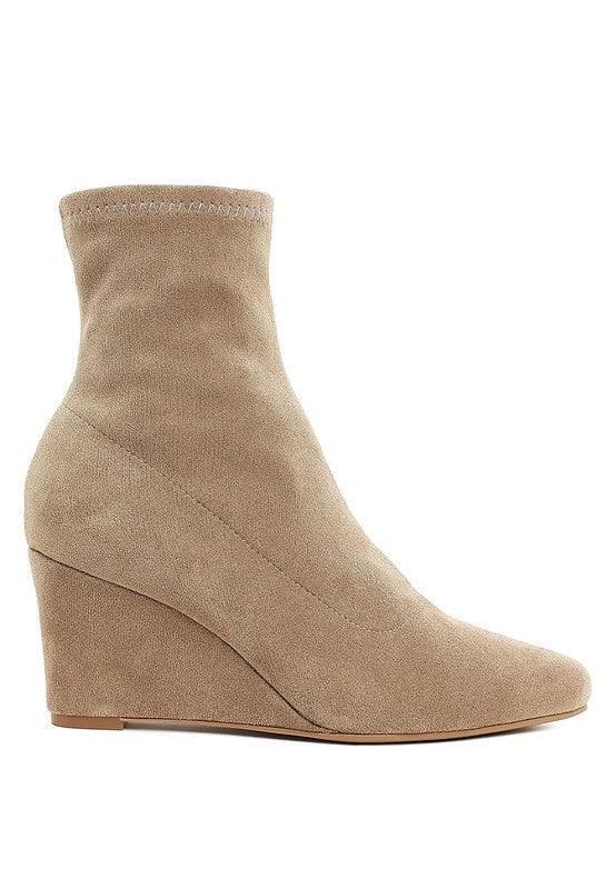 Yara Microfiber Wedge Sock Boots - Three Mad Hatters Mercantile 