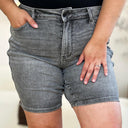 Judy Blue Full Size High Waist Washed Denim Shorts