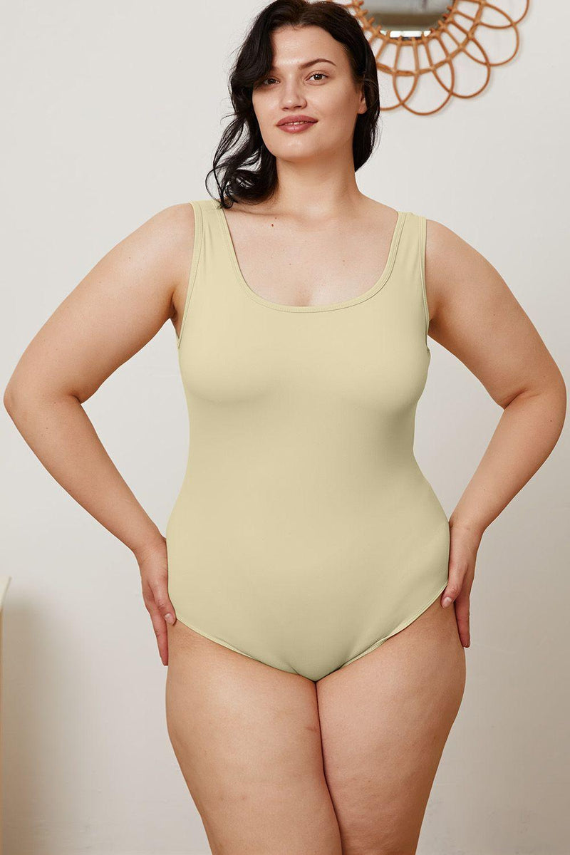 Basic Bae Full Size Square Neck Sleeveless Bodysuit - Three Mad Hatters Mercantile 