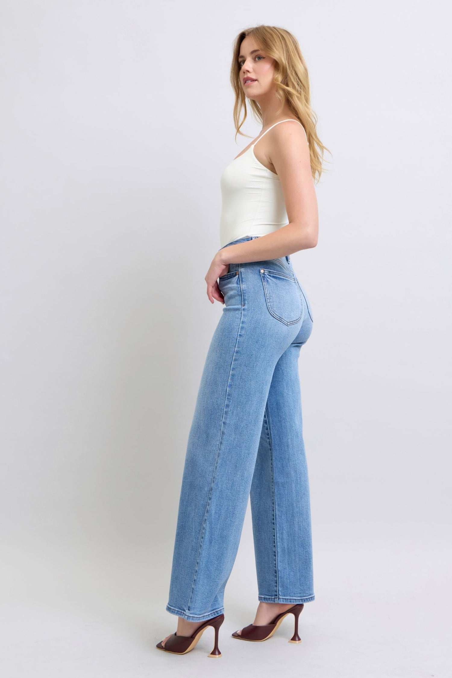 Judy Blue Wide Leg Jeans with Pockets Womens Jeans