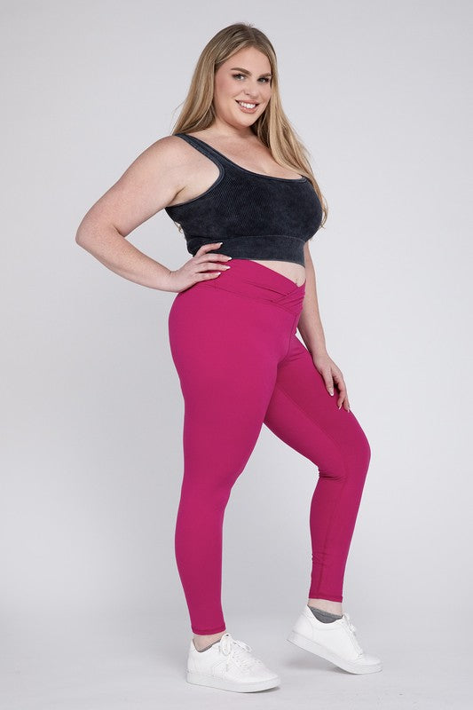 Plus V Waist Full Length Leggings    