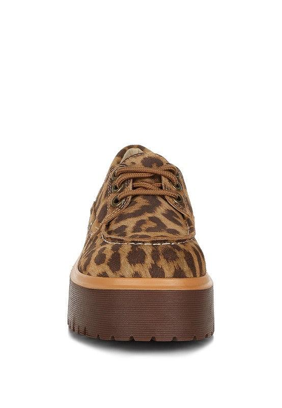 Onglur Leopard Print Suede Oxford Loafers - Three Mad Hatters Mercantile 