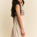 Davi & Dani Multi Contrast Smocked Bodice & Black Tie Straps