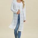 Double Take Open Front Longline Cardigan