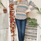 Tribal Print  Sweater Knit Long Sleeve Shirt   