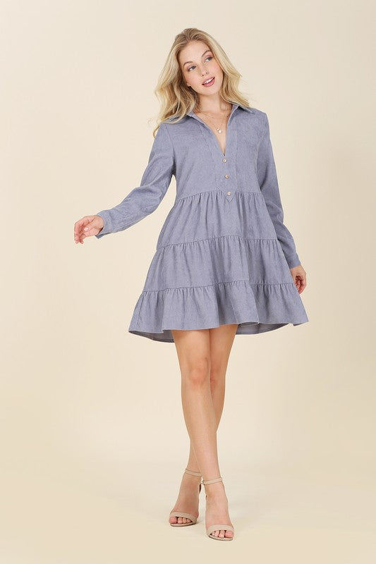 Corduroy tiered dress Womens Corduroy Dress   