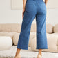 RFM Crop Chloe Tummy Control High Waist Raw Hem Jeans Denim   