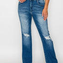 Bytos Raw Hem Distressed High Rise Bootcut Jeans