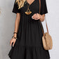 Full Size V-Neck Short Sleeve Dress    