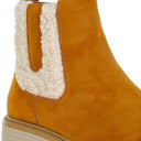 Mothman Faux Fur Detail Chunky Ankle Boots
