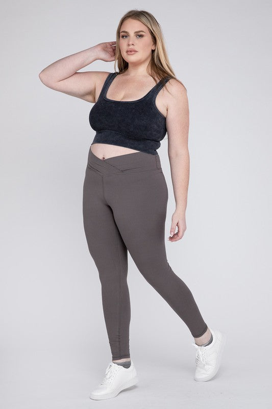 Plus V Waist Full Length Leggings    