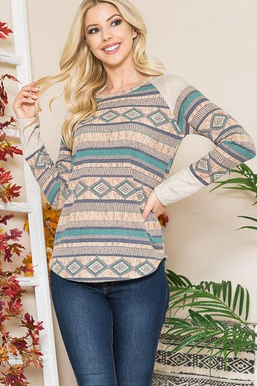 Tribal Print Sweater Knit