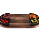 Charcuterie / Serving Tray w/ 4 Triangular Ceramic Bowls
