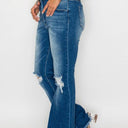 Bytos Raw Hem Distressed High Rise Bootcut Jeans