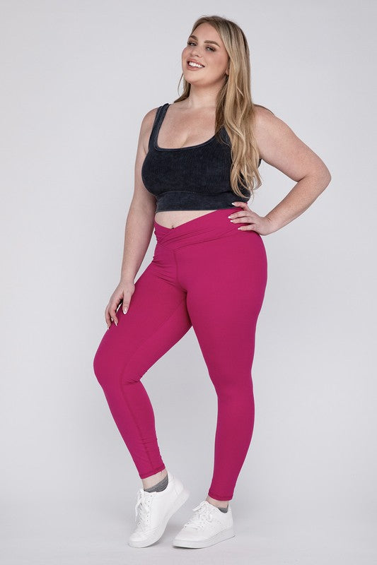 Plus V Waist Full Length Leggings    