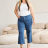 RFM Crop Chloe Tummy Control High Waist Raw Hem Jeans
