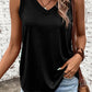 V-Neck Wide Strap Tank  Black S 