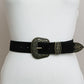 The Sara Western Buckle Belt Vegan Suede Western Belt with Buckle Black Default 