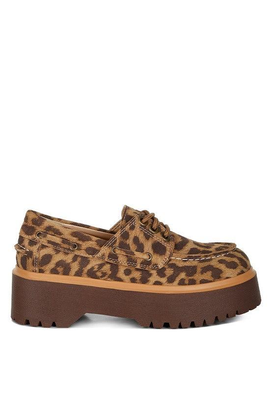 Onglur Leopard Print Suede Oxford Loafers - Three Mad Hatters Mercantile 