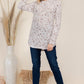 Celeste Drawstring Leopard Long Sleeve Hooded Blouse Womens Tops