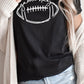 Cursive Football Game Day Graphic Tee Graffic Tee Heather Black S 