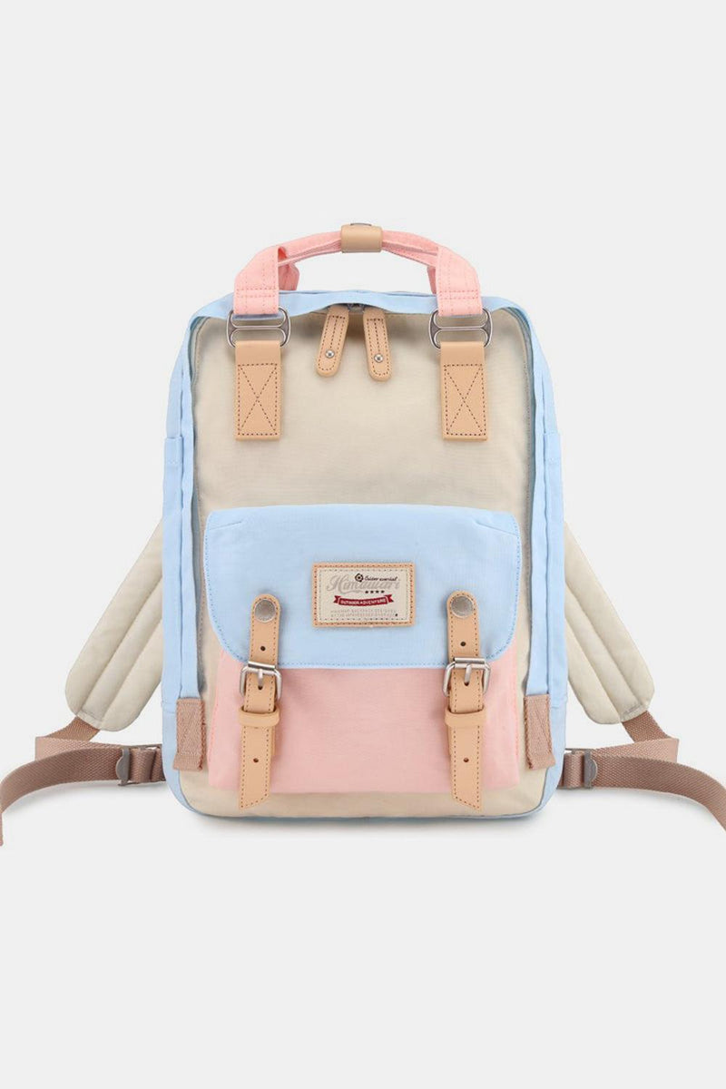 Himawari Contrast Waterproof Nylon Backpack Bag - Three Mad Hatters Mercantile 