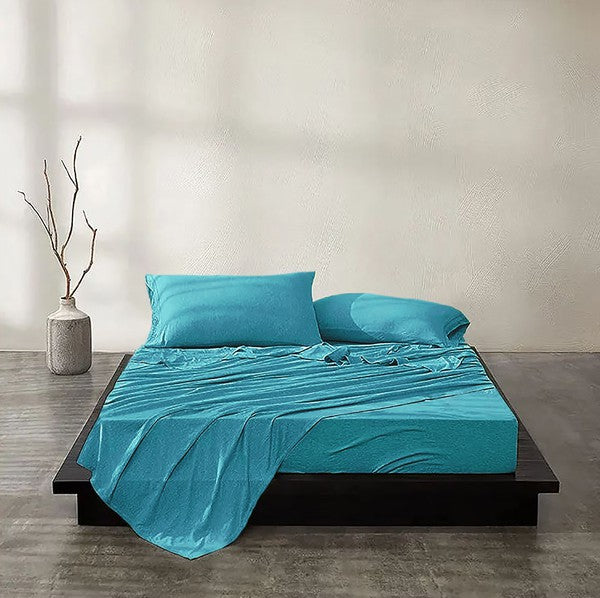 Turquoise Extra Soft Luxury Sheet Set Bed Sheets Turquoise Blue Twin 