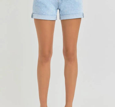 RISEN High Rise Belted Roll Up Shorts