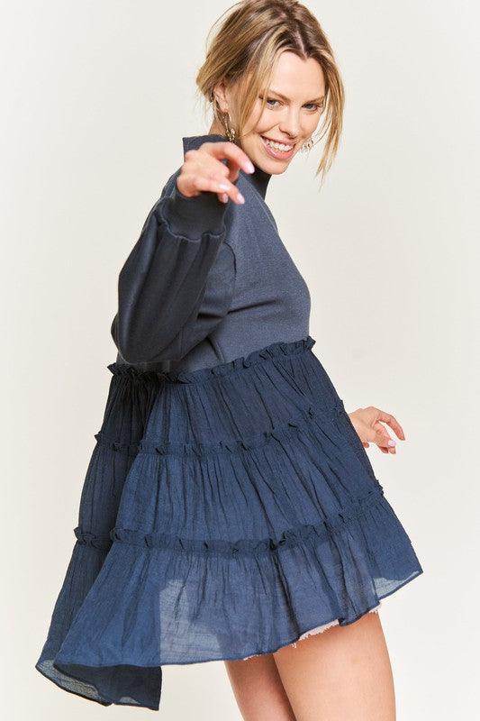 Cozy Chic- Mock Neck Tunic Knit Top - Three Mad Hatters Mercantile 