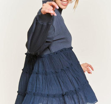 Cozy Chic- Mock Neck Tunic Knit Top