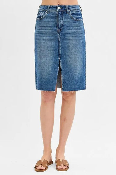 RISEN High Rise Front Slit Pencil Skirt