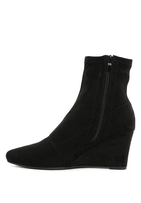 Yara Microfiber Wedge Sock Boots - Three Mad Hatters Mercantile 