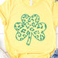 Green Leopard Clover Graphic Tee PLUS  Heather Yellow XXL 