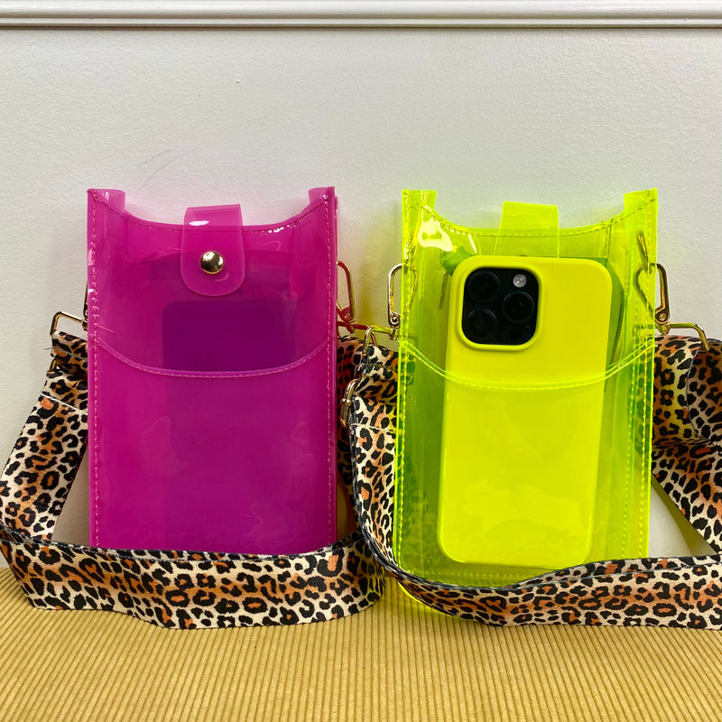 The Ava Colorful Clear Crossbody Phone Bag    