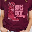 Howdy Honey XOXO Boots Valentines Graphic Tee