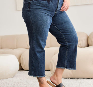 RFM Tummy Control High Waist Raw Hem Jeans