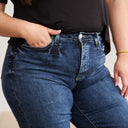 RFM Tummy Control High Waist Raw Hem Jeans