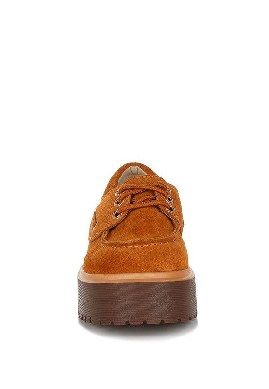 Cuckatoos Chunky Suede Oxford Loafers - Three Mad Hatters Mercantile 