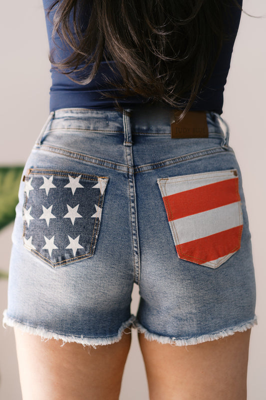 Stars & Stripes Judy Blue Shorts Womens Denim Shorts