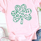 Green Leopard Clover Graphic Tee PLUS  Pink XXL 