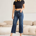 RFM Tummy Control High Waist Raw Hem Jeans
