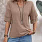 V-Neck Half Sleeve Blouse Womens Tops   