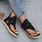 Studded Raw Hem Flat Sandals Womens Sandals   