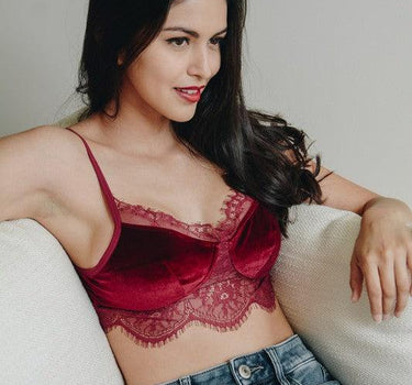 Velvet and Lace Half Cami
