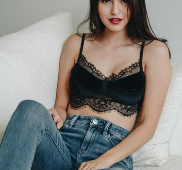 Velvet and Lace Half Cami