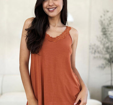 Basic Bae Lace Detail V-Neck Cutout Cami