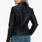 Snobbish Faux Leather Zip Up Mock Neck Jacket Womens Jacket