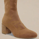 Chena Rhinestones Embellished Block Heel Boots