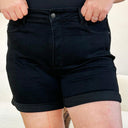 Judy Blue Full Size High Waist Tummy Control Cuffed Denim Shorts